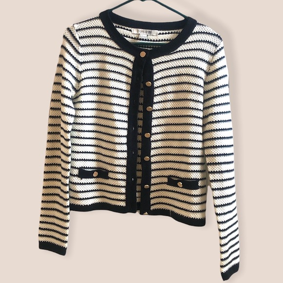 Forever 21 Sweaters - Striped Cardigan - Size Small